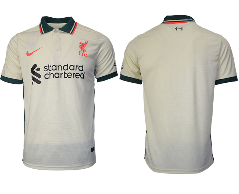 Cheap Men 2021-2022 Club Liverpool away aaa version cream blank Soccer Jersey